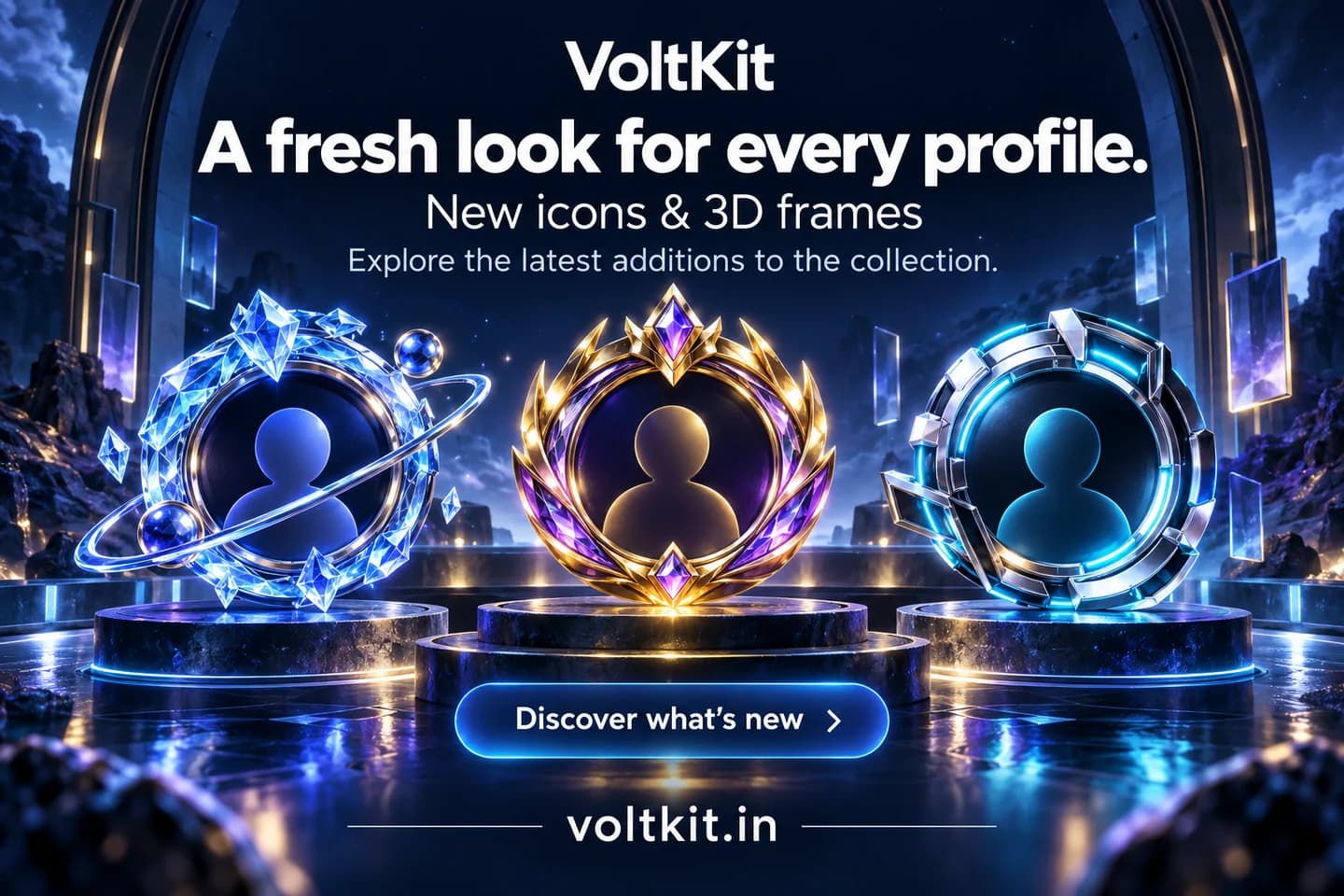 Holographic profile frames and 3D icons. Explore the latest additions to the collection.